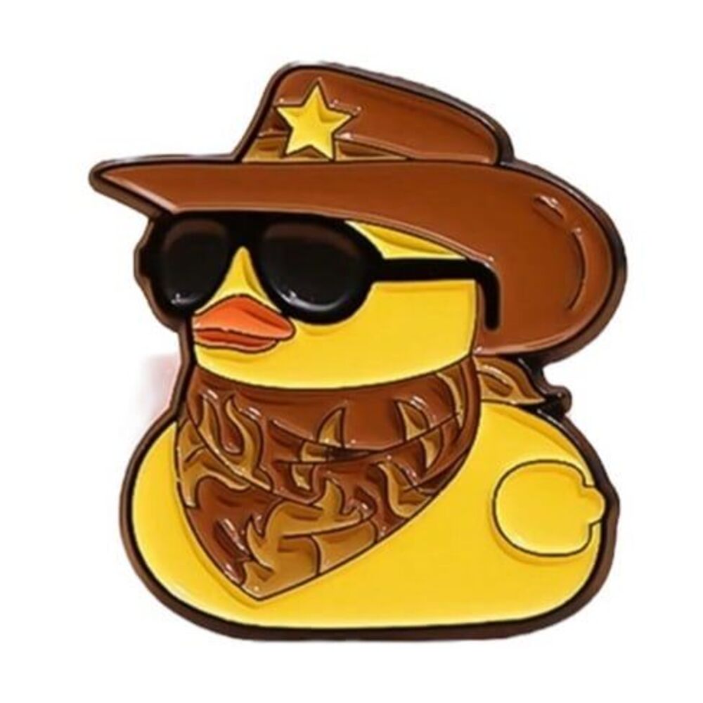 Rubber Duckie Cowboy Sheriff Enamel Pin